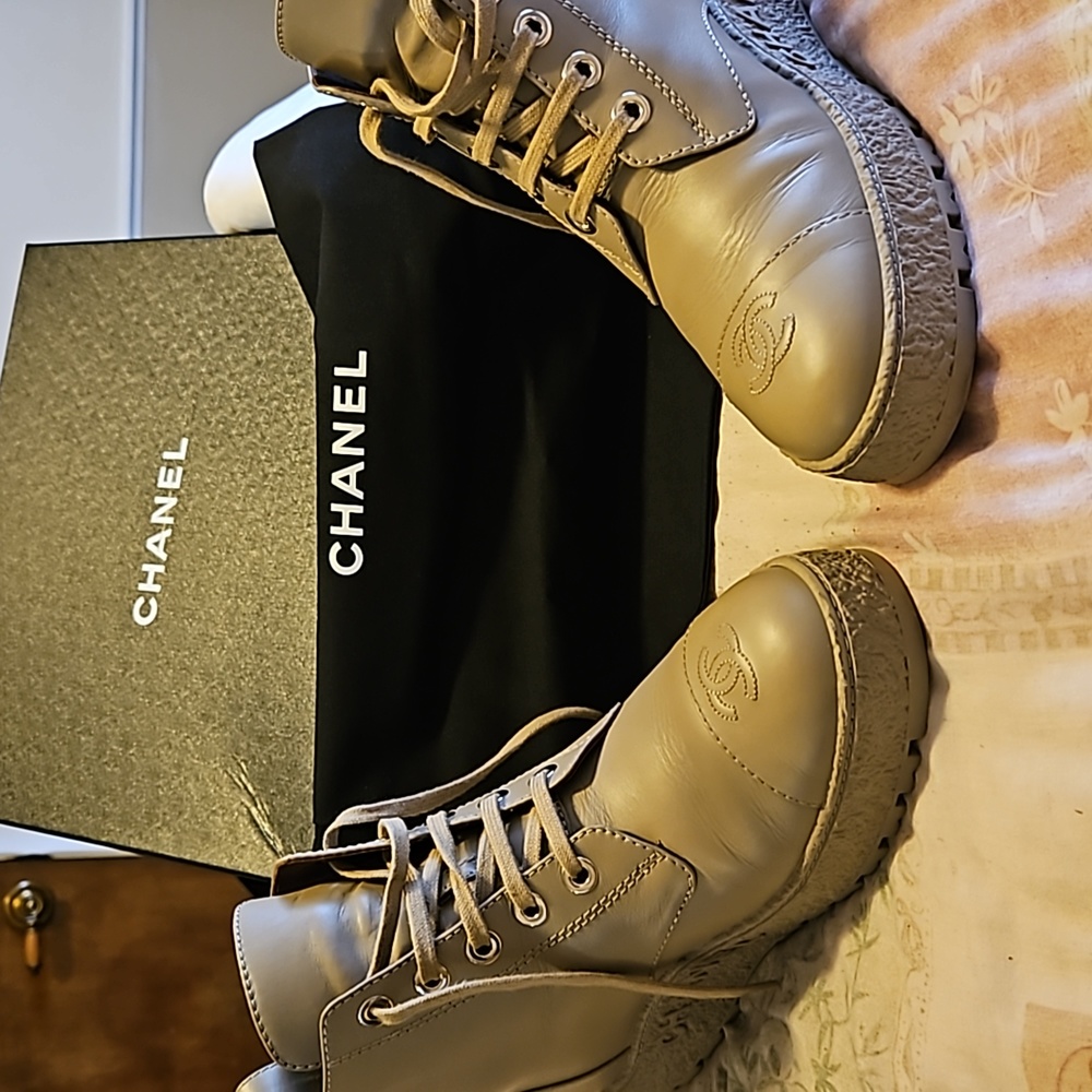 Chanel Lace up Boots